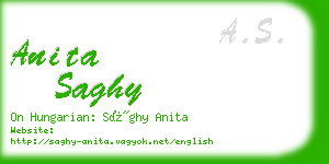 anita saghy business card